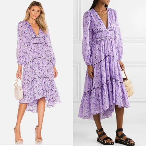 Ulla Johnson Dresses & Skirts - Ulla Johnson | Joan Purple Floral Midi Dress